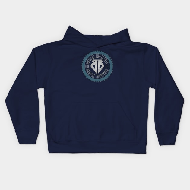 Banzai Institute [Teal/Worn] Kids Hoodie by Roufxis